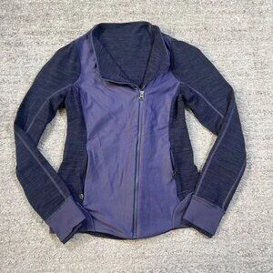 Lululemon Purple Fitted Athletic Zip Up Asymmetrical Jacket
